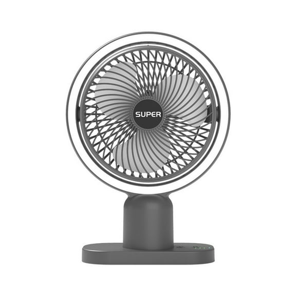 Harpi Desk Fans Small Quiet, Portable Fan Rechargeable, Night Light USB Desk Fan, Mini Fan Portable, 3 Speeds, Plug In Power Fan, Rotation Strong Wind, Quiet Personal Small Fan for Home Desktop