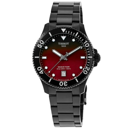 Tissot Seastar 1000 Quartz Graded Red-Black Dial PVD Stainless Steel Men's Watch T120.410.33.421.00