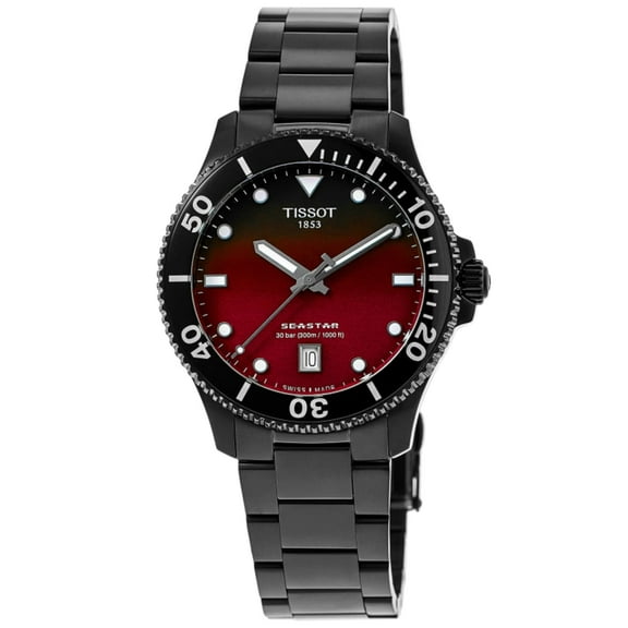 Tissot Seastar 1000 Quartz Graded Red-Black Dial PVD Stainless Steel Men's Watch T120.410.33.421.00