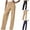 Beige, variant on pstuiky Women's Casual Pants, Solid Color Casual Long Straight Leg High Waisted Pants Button with Button Active Fit Womens Pants Beige L