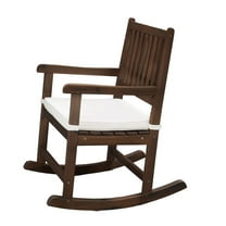 UBesGoo Premium Fir Wood Outdoor Rocking Chair - with Comfort Cushion & Square Back Design for Porch/Garden/Deck ,Carbonized