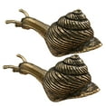 thumbnail image 3 of PAMINGONO 2Pcs Golden Brass Snail Statue Vintage Tabletop Snail Ornament Home Decoration, 3 of 8