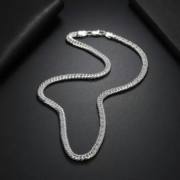 QQTDFG Men's 10mm 925 Sterling Solid Silver Sideways Chain Necklace Jewelry Gift-20 in-6MM