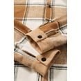 thumbnail image 4 of Men's Flannel Jacket Long Sleeve Plaid Shirt Snap Button Lapel Collar Fall Winter Jackets Tops with Pockets (XL, Khaki), 4 of 7