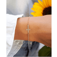 thumbnail image 3 of Pulsera De Cruz Con Zircón Para Mujer Regalo Xtellar Dorado 15.2 Cm, 3 of 3