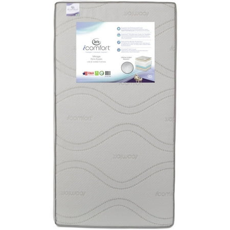 Soy Foam - Serta iComfort Mirage 5.25-Inch Firm Foam Crib and Toddler Mattress - Soy Foam Core - Dual Sided - Waterproof Knit Cover - GREENGUARD Gold Certified (Natural/Non-Toxic)