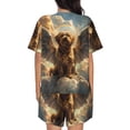 thumbnail image 3 of Picia Cloud Rainbow Winged Dog Pajamas Sets for Women Soft Short-Sleeved Pjs with Lounge Shorts Two Piece Sleepwear-XX-Large, 3 of 9