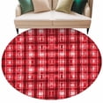 thumbnail image 6 of Red Plaid Round Rug 7ft Washable Circle Rugs Non Slip Modern Art Checkered Farmhouse Large Area Rug Indoor Floor Carpet for Bedroom Kitchen Living Room Home Office Dining Room Nursery, 6 of 8