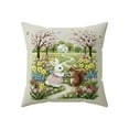 thumbnail image 2 of Bunny Easter Pillow Covers 18x18,Rabbit Greenery Flower Easter Decorations Spring Outdoor Embroidered Farmhouse Pillows Decorative Throw Pillows Cases Indoor Decor Cushion Covers for Home Sofa, 2 of 6