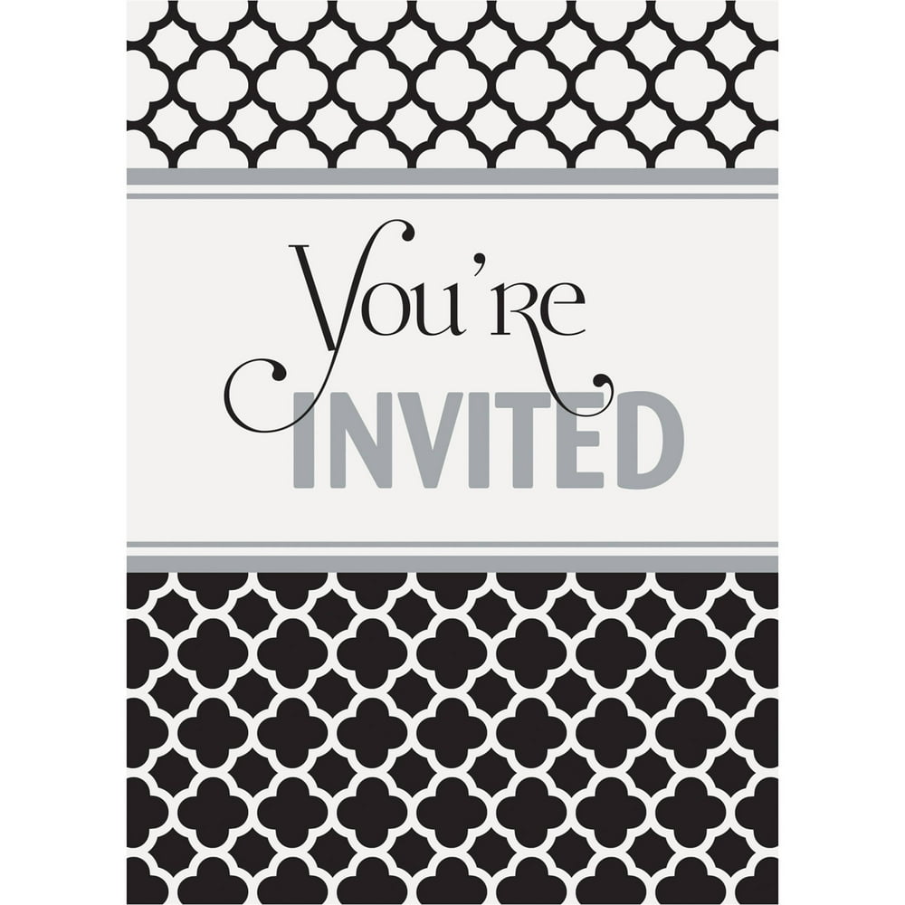 Quatrefoil Graduation Invitations, 8Count