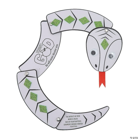 Fun Express Color-Your-Own Adam & Eve Jointed Snake Craft Kit – DIY Religious Craft for Kids Sunday School & Vacation Bible School 2024 Activity – Interactive Art Project – Paper & Brads - 12 Pieces