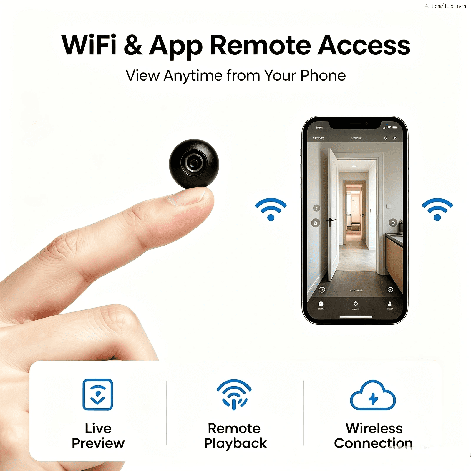 S7 Only 0.9 inch Hidden Camera with Audio/Video Mini Small Spy Cameras Home Indoor Use Cam Night Vision Motion Detection Baby Monitor Wireless Outdoor Nanny WiFi espias ocultas Security Secret