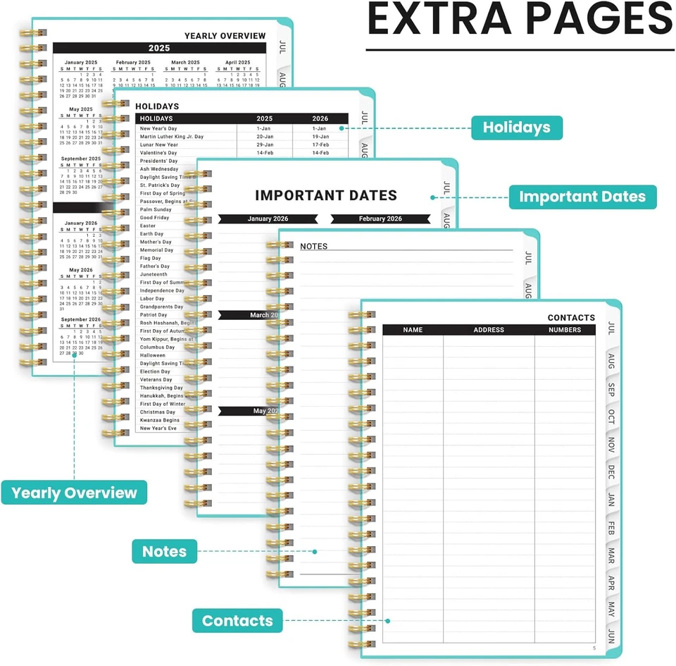 2025-2026 Planner, 12-Month Daily Weekly Monthly Planner From Jul.2025 To Jun...
