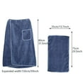 thumbnail image 2 of Toalla de baño portátil para hombre, bata de baño para spa, toallas de algodón para envolver el cuerpo con bolsillo, envoltura de baño ajustable, 31,5x59 pulgadas (azul), 2 of 5