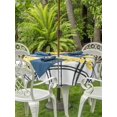 thumbnail image 3 of Outdoor Tablecloth with Umbrella Hole for Patio/Picnic/Party/Camping, Summer Lemon Watercolor Waterproof Table Cloth Round Cover Washable, Geometric Black Line Plaid (Dia 60"), 3 of 8