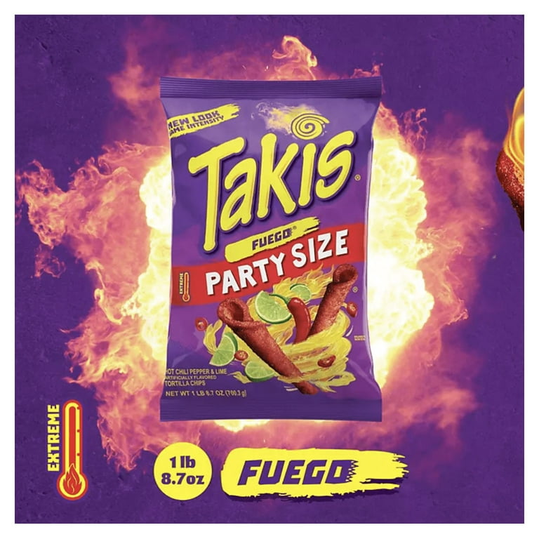 Takis - Crunchy Rolled Tortilla Chips – Fuego Flavor (Hot Chili Pepper &  Lime), 4 Ounce (Pack of 16)