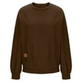 thumbnail image 5 of FAIWAD Womens Corduroy Tops Solid Color Crewneck Long Sleeve Ribbed Pullover Casual Lightweight Blouses, 5 of 8