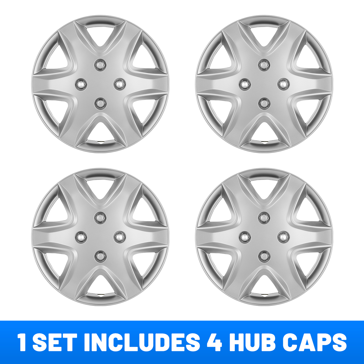 14” Wheel Rim Cover Hubcaps Universal Snap On Car Truck SUV Car Accessories ABS Material Replacement Hub Caps Set of 4-14 Inch Silver