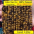thumbnail image 2 of Cuentas de piedra de ojo de tigre amarillo Zhe Ying, cuentas de piedras preciosas sueltas, redondas y lisas para hacer joyas, accesorios para pulseras y collares, 2 of 5