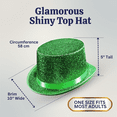 thumbnail image 2 of Dress Up America Shiny Top Hats for Adults - Tuxedo Magician Hat - One Size Fits Most (Green), 2 of 6
