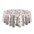 thumbnail image 5 of Pink Christmas Tree Pattern Round Tablecloth 60"x60",Wrinkle Wipeable Table Cloth for Kitchen Dining Room Picnic Patio Party, 5 of 6