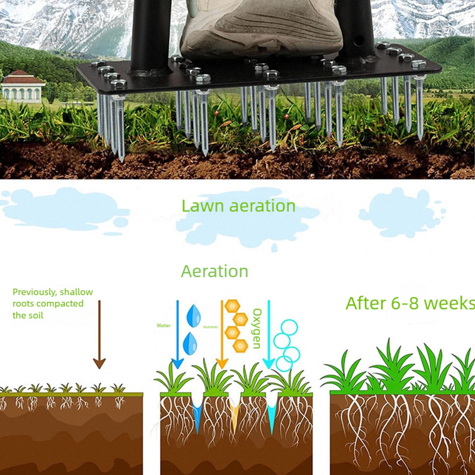 Sturdy Manual Garden Aerator With Rust Resistant Layer For Ground Penetration And Outdoor Maintenance