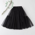 thumbnail image 2 of AJTQTH Summer Skirt for Girls Solid Color Mesh Layered Ruffles Midi Skirt Casual Comfy Relaxed Fit Loose Clothes for Beach Holiday Outdoor Home School Black 3Y, 2 of 5