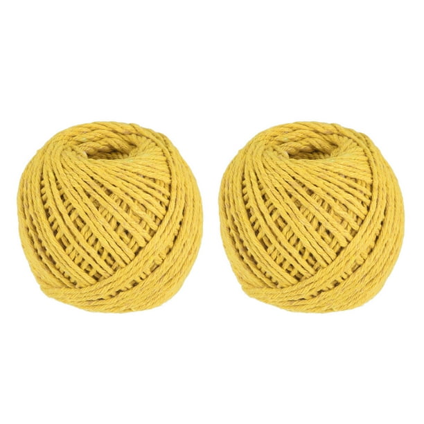 Unique Bargains Twine Packing String Wrapping Cotton Twine 75m Yellow Rope For Gift Wrapping Twine, Pack Of 2 Yellow