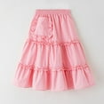 thumbnail image 6 of THDHVS Girls Skirts,Girls Casual Fashion Solid Elastic High Waist Tiered Hem Long Swing Maxi Skirt,Skirts for Girls, 6 of 7