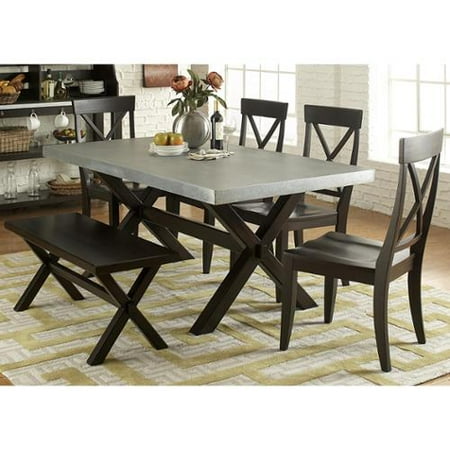 Liberty Keaton Charcoal And Zinc Top Trestle Dinette Table