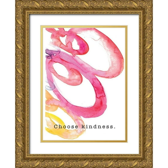 JMB Designs 25x32 Gold Ornate Wood Framed with Double Matting Museum Art Print Titled - Choose Kindness