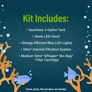 GloFish Crescent Aquarium Kit 3 Gallons, Includes Hidden Blue LED Light and Internal Filter
