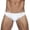 White, variant on Men's Low Waist Bikini Briefs Solid Color Nylon Swimwear Tie Side Embarrassing Beach Shorts