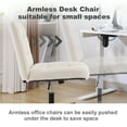 thumbnail image 3 of SESSLIFE Armless Office Chair with Wheels, Ergonomic Wide Seat Linen Desk Chair, Back Adjustable Modern Accent Chair for Home Office, Beige, 3 of 9
