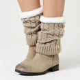 thumbnail image 5 of Fgnfyis Knee Warmers and Leg Warmers Made with Knitted and Thickened Wool for Warm Boots and Warmers Cozy Sock Sleeves Beige One Size, 5 of 5