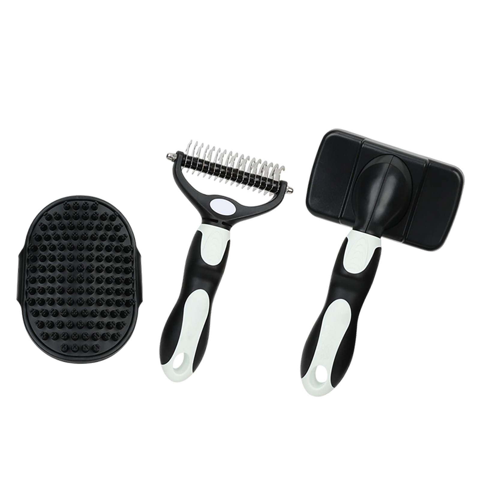 WEIOUKC 3PC Deshedding Brush for Dogs and Cats Undercoat Rake Pet Brush for Long Hair - Dematting Comb Removes Tangles Knots and Loose Grooming Tool for Thick Coats