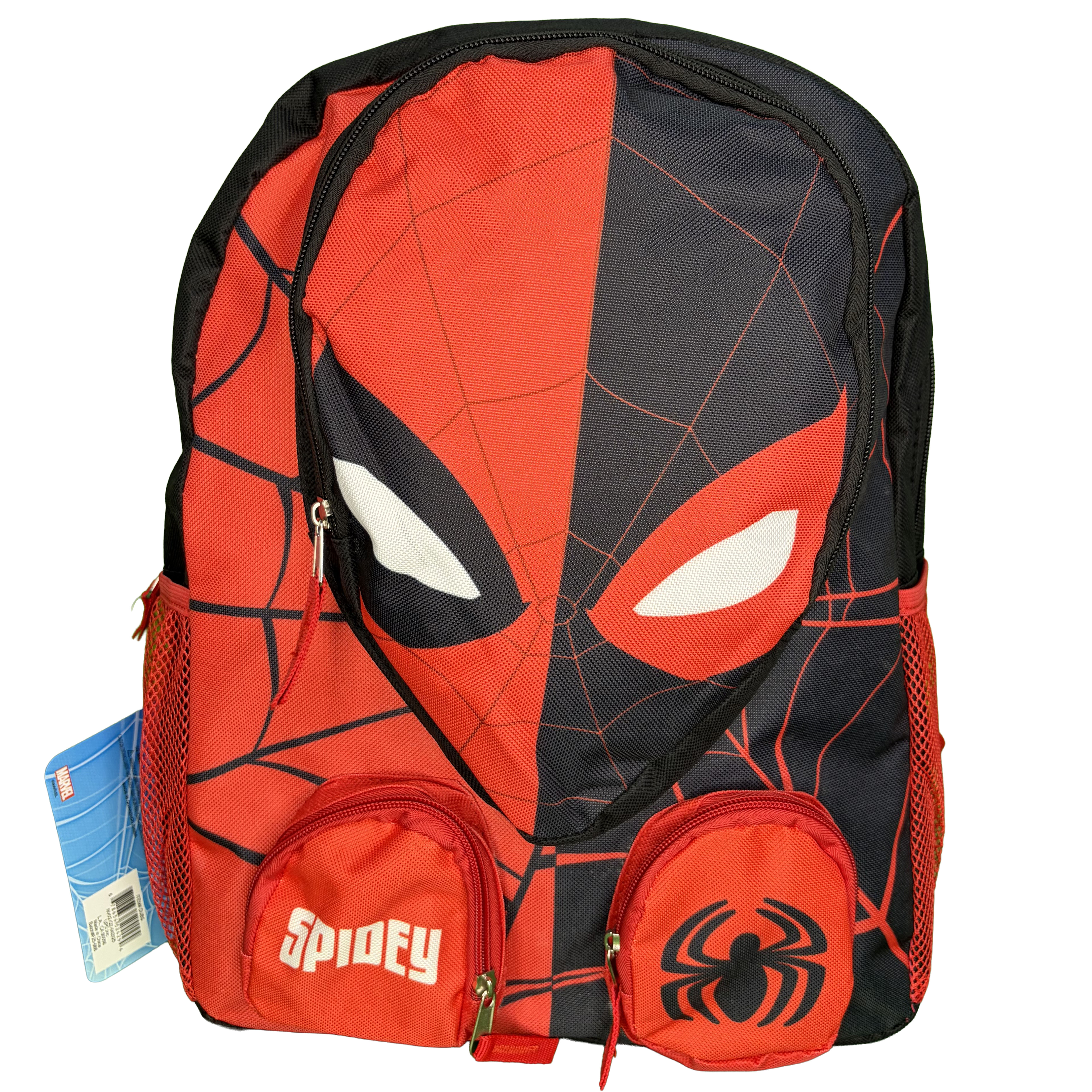 Mochila infantil de Spiderman de 16 pulgadas para escuela, para niños de 3+ años, con 3 bolsillos frontales 2