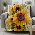 thumbnail image 2 of Sunflower Blanket Soft Cozy Warm Throw Blanket for Couch, Plush Fuzzy Flannel Fleece Blankets for Sofa, Oil Painting Summer Botanical Bed Blankets Lightweight Gifts for Women, 50"x60", 2 of 9
