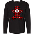thumbnail image 3 of Inktastic Buffalo Plaid Gingerbread Man Long Sleeve T-Shirt, 3 of 5