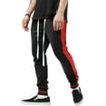 thumbnail image 2 of Ma Croix Men's Skinny fit Two Tone Stripe Track Pants Jogger with Zipper Pockets, 2 of 7