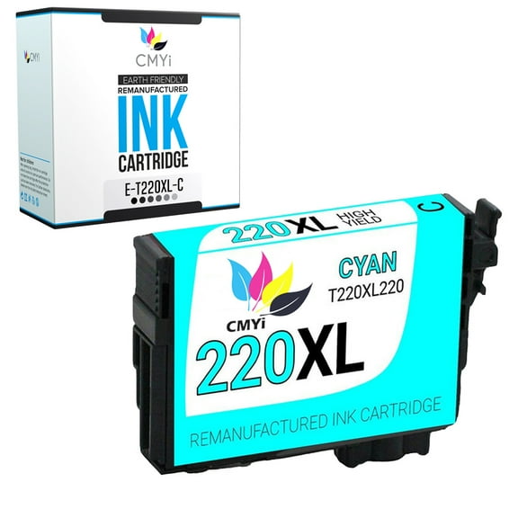 CMYi 220XL Cyan 1-Pack Ink Cartridge compatible for Epson 220XL - WorkForce WF-2630, WF-2650, WF-2660, WF-2750, WF-2760, Expression XP-320, XP-420, XP-424 (1 Cyan)