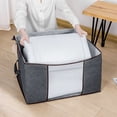 thumbnail image 4 of 3 Pack Clothes Storage, Foldable Blanket Storage Bags, Storage Containers for Organizing Bedroom, Clothing, Organization and Storage with Lids and Handle, 4 of 8