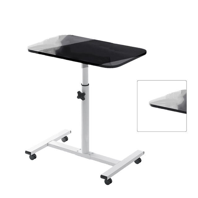 Mobile Laptop Computer Desk Cart 360 Degree Rotating Desktop, Portable Rolling Desk for , Small Workstation