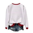 thumbnail image 4 of Cavosen Christmas Womens Sweaters Cute Crew Neck Long Sleeve Fleece Ugly Pullover Stripe Solid Loose Blouses Party Shirt Tops, 4 of 9
