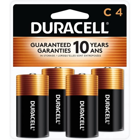 Duracell Coppertop C Alkaline Batteries, 4 Count