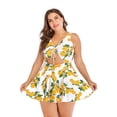 thumbnail image 1 of Plus Size Floral Print Halter Swimwear One Piece Pin up Tankini Swimwear, 1 of 5