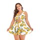 thumbnail image 1 of Traje de baño de una pieza con cuello halter y estampado floral de talla grande Traje de baño tipo tankini estilo pin up, 1 of 5
