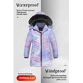 thumbnail image 4 of Chrisuno Youth Long Length Insulated Puffer Jacket Waterproof Warm Padded Winter Coats For Girls Comfy With Hood Pink&Ombre 6-7, 4 of 5