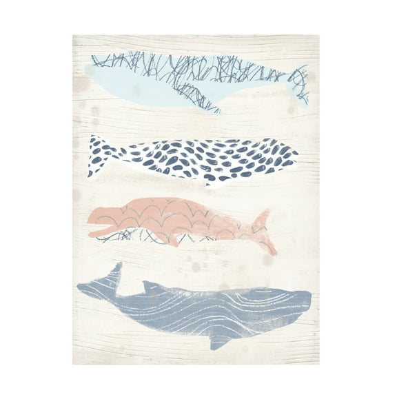 Trademark Fine Art June Erica Vess Patterned Whale Pod I Canvas Wall Art