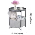thumbnail image 2 of Round Sofa Side Table End Table with Storage Fabric Basket for Living Room Bedroom Removable Tabletop Home Nightstand, Gray, 2 of 8